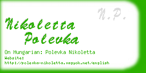 nikoletta polevka business card